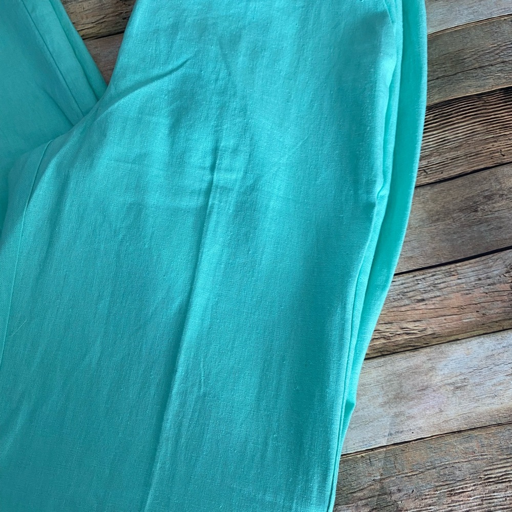 Cato Classic Mint Green Linen Blend Straight Leg Pants Size 6 NEW - Picture 3 of 12